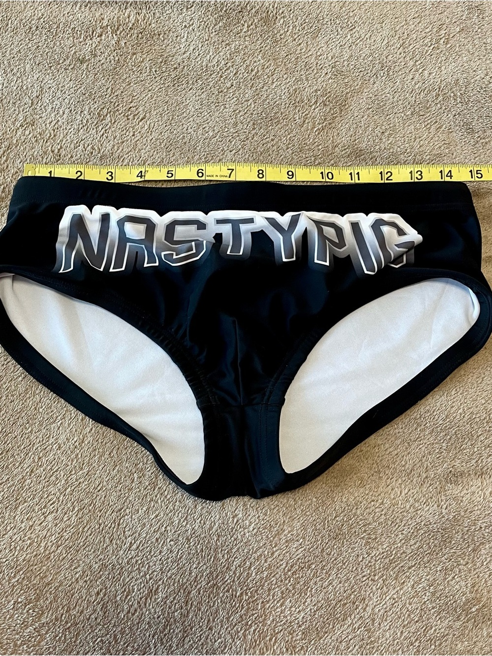 Nasty Pig Black Swim Trunks with White Logo, Sunga Style, medium, new with tags - Picture 5 of 6
